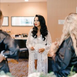 Bridal White lace robe